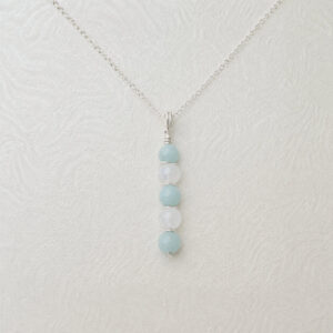 Moonstone and Amazonite Silver Pendant