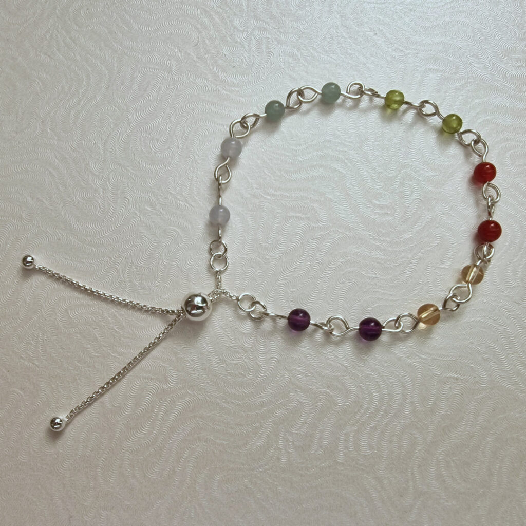 Crystal Bead Guide Custom Adjustable Bracelet with small crystal beads