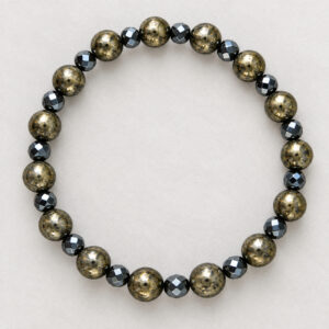 A Pyrite and Hematite Crystal Bracelet
